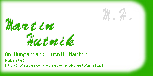 martin hutnik business card